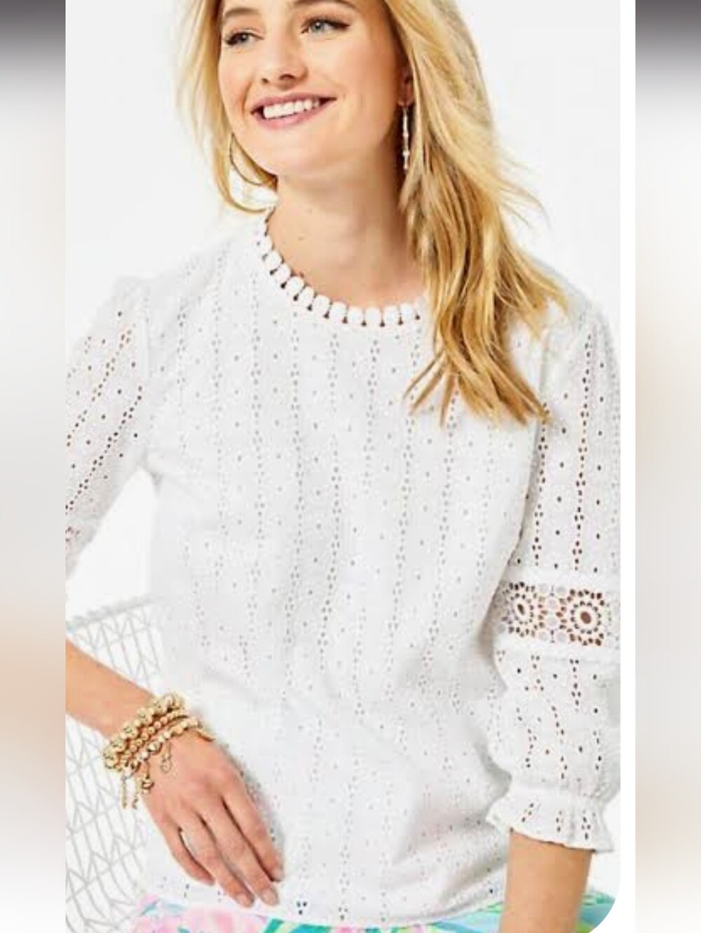 Lilly Pulitzer Jourdana Resort White Starburst Top